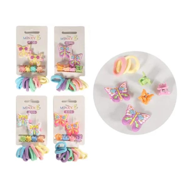 16 Pack Hair Ties & Clips Set - Assorted