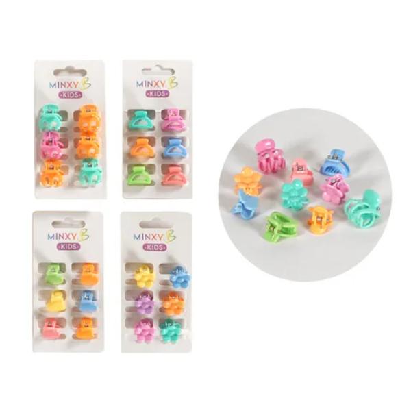 6 Pack Mini Colourful Claw Clips - Assorted Styles