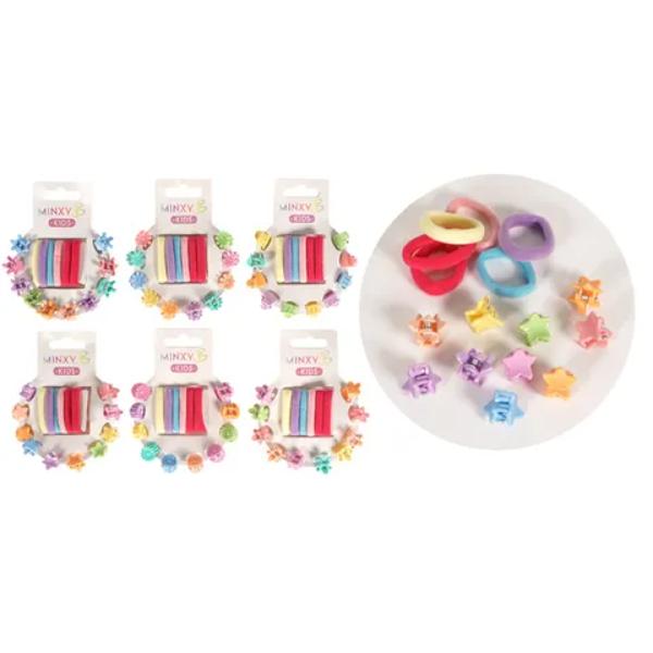 16 Piece Mini Claw Clips & Soft Hair Ties - Assorted