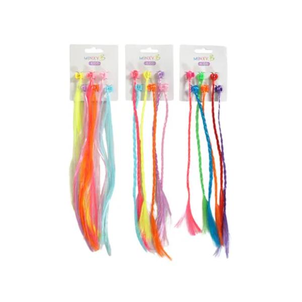 6 Pack Kids Hair Extension Claw Clips - Assorted
