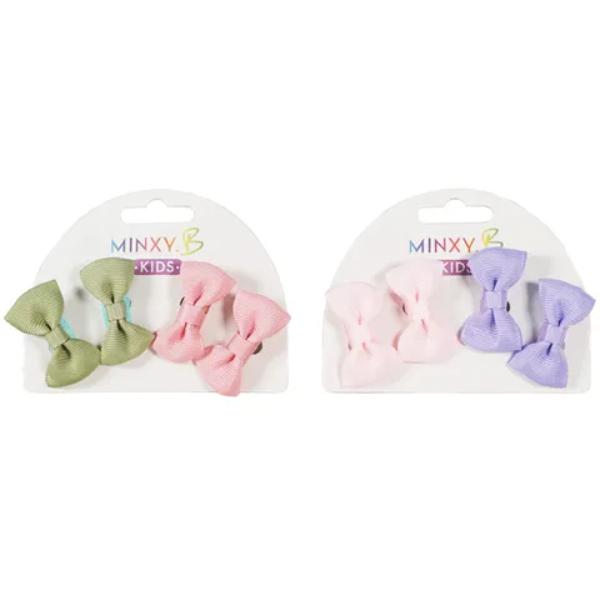 4 Piece Small Kids Bow Hair Clips - Assorted