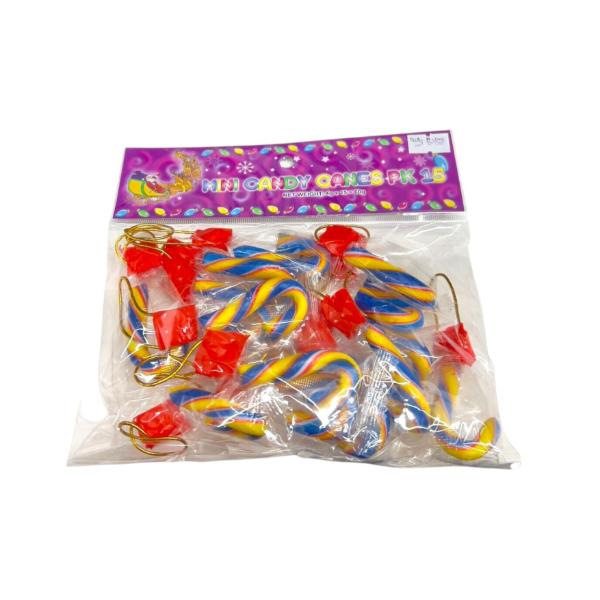 15 Pack Mini Candy Canes - 60g