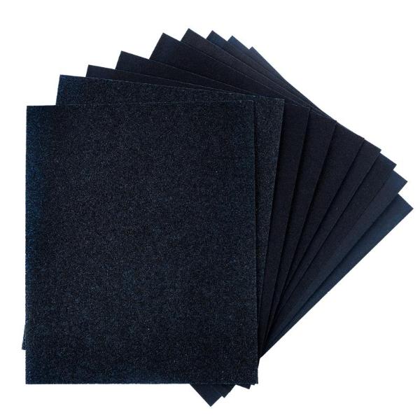 10 Pack Assorted Sandpaper - 22.5cm x 27.5cm