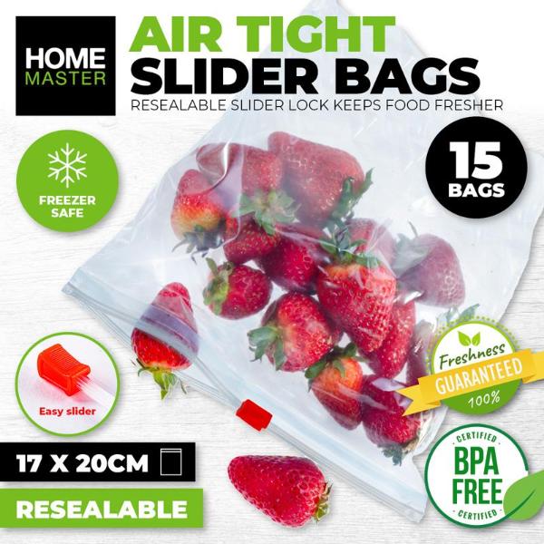 15 Pack Slider Bags - 17cm x 20cm