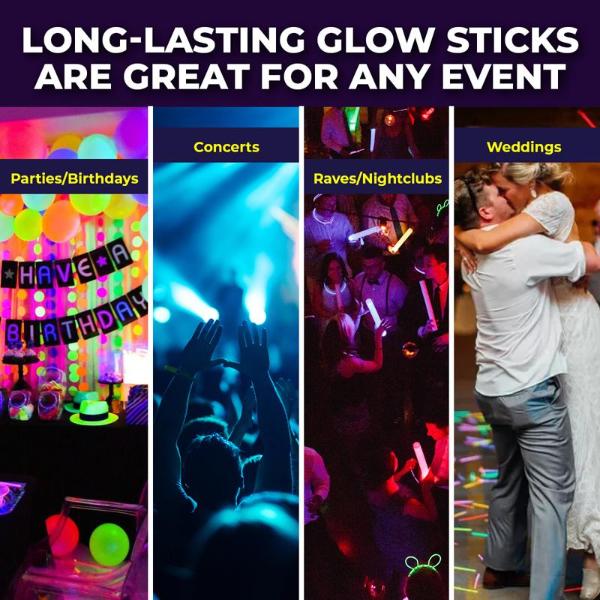 10 Pack Jumbo Glow Sticks - 30cm