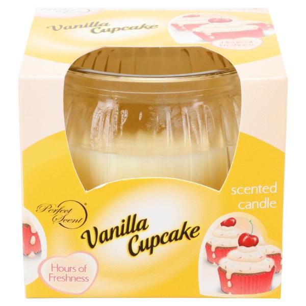 Candle Glasslight Scented 6.5cm Vanilla Cupcake