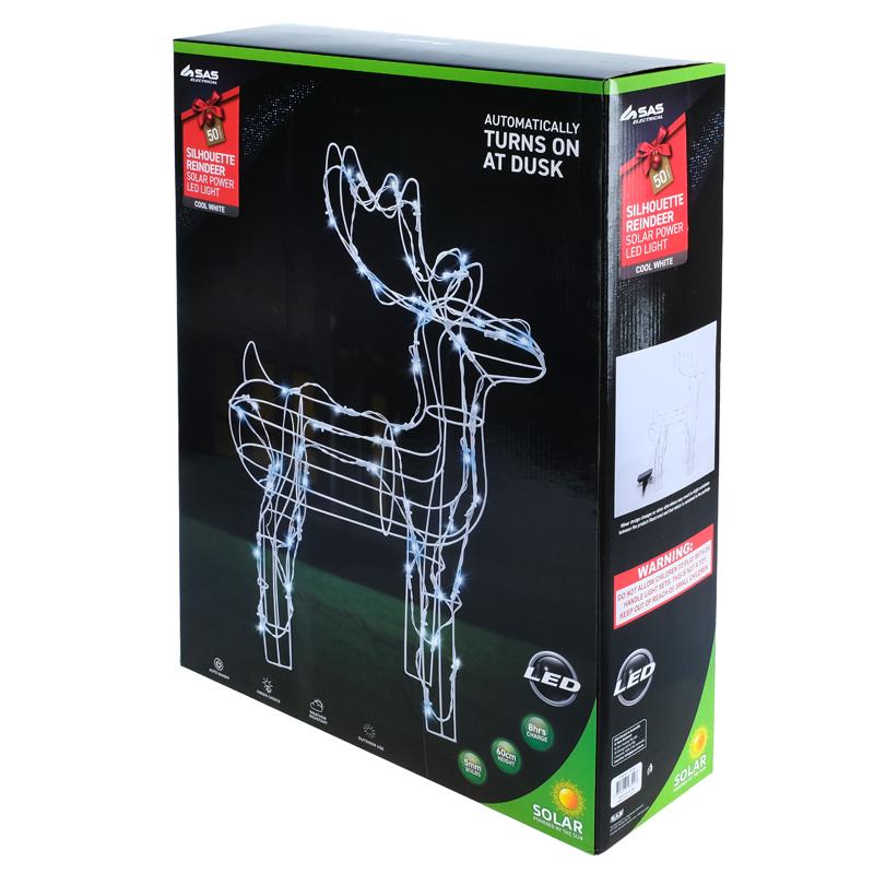 50 Led Cool White Garden Reindeer - 55cm