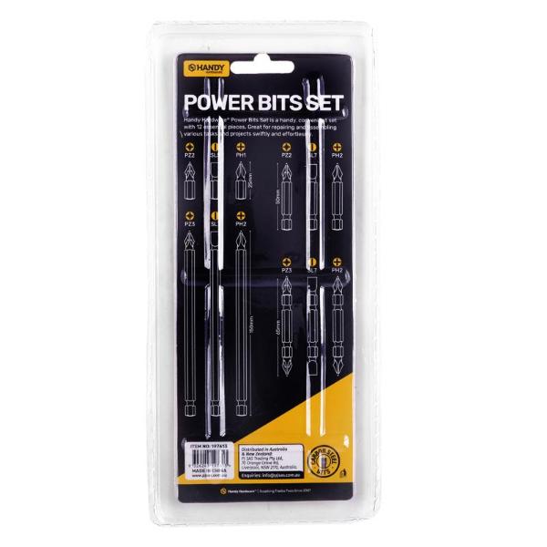 Assorted Tool Accessories Carbon Steel Power Bits - 2.5cm x 15cm