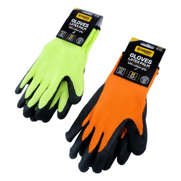Fluro Working Gloves With Black Palm Grip - OSFM