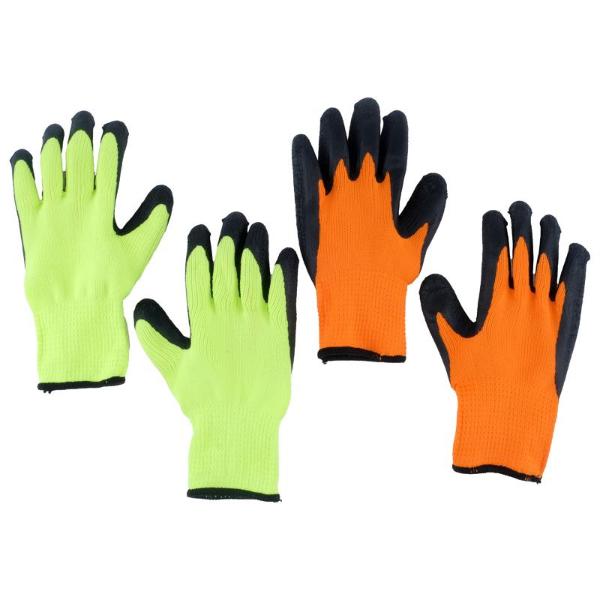 Fluro Working Gloves With Black Palm Grip - OSFM