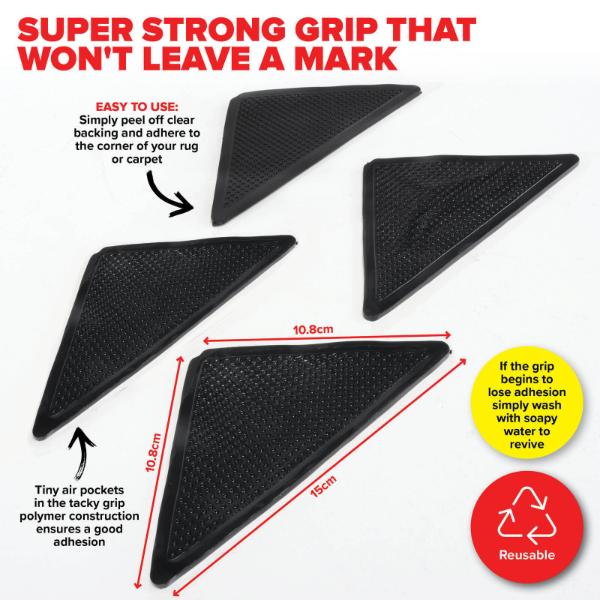 16 Pack Self Adhesive Rug Grippers - 15cm