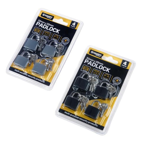 4 Pack Keyed Padlock - 2cm | The Base Warehouse