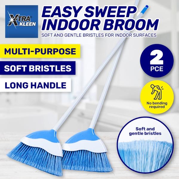 2 Pack Xtra Kleen Soft Bristles Broom - 132cm