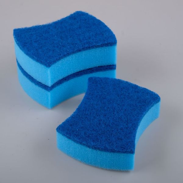 3 Pack Sponge With Top Scourer - 10cm x 8cm x 3cm