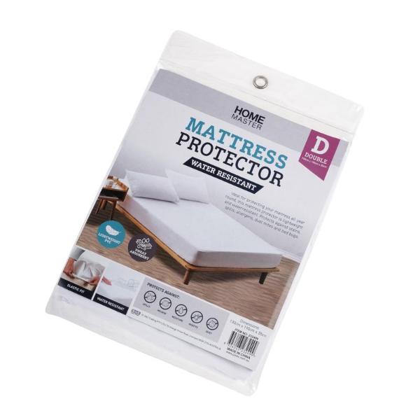 Double Bed Water Resistant PVC Fitted With Elastic Mattress Protector - 130cm x 190cm x 35cm
