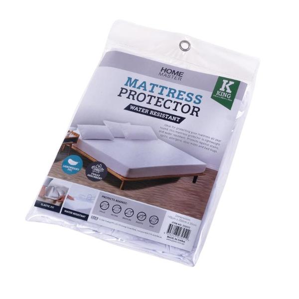 King Bed Water Resistant PVC Fitted With Elastic Mattress Protector - 195cm x 200cm x 30cm