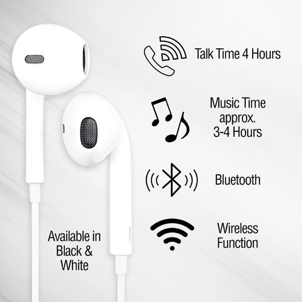 White Bluetooth Earphones
