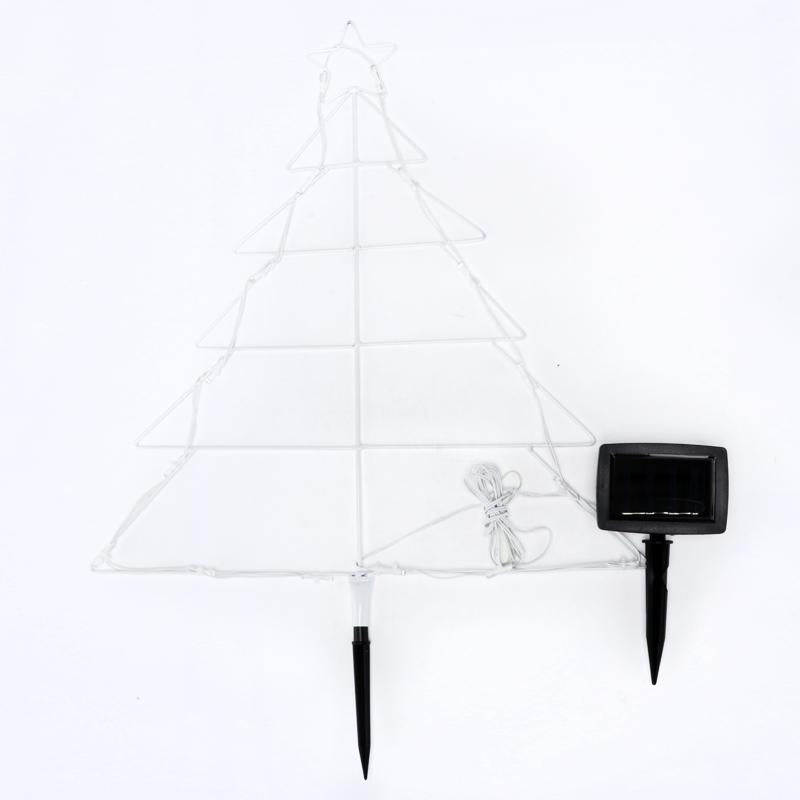 16 Cool White Led Silhouette Stake Christmas Tree Solar Light With 1.9m Lead - 43cm x 51cm