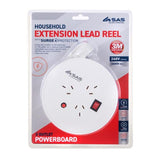Load image into Gallery viewer, White 240V 10A Max Load 2400W Extension Lead - 3m
