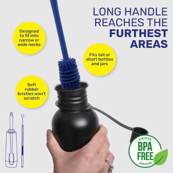 4 Pack Xtra Kleen Metal Straw Bottle & Straw Brush Set