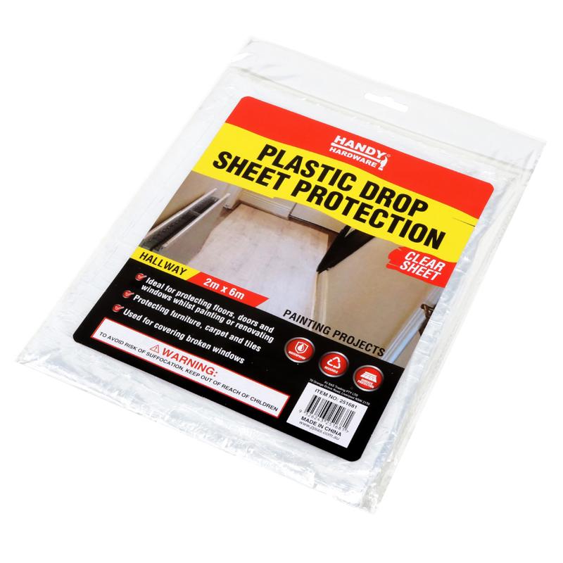 Clear Plastic Hallway Drop Protection Sheet - 200cm x 600cm