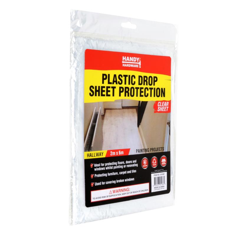 Clear Plastic Hallway Drop Protection Sheet - 200cm x 600cm