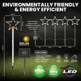 Load image into Gallery viewer, 60 Multicolour Led Solar Light Star Stake - 19cm x 19cm x 60cm
