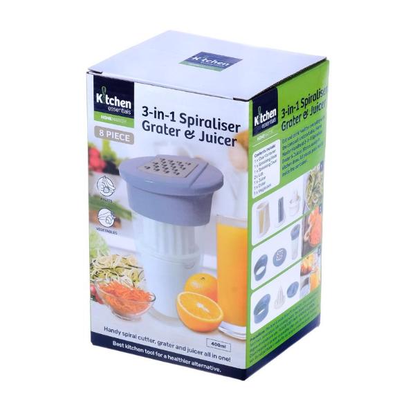 Multi-Function Kitchen Tool - Makes Spirals, Juices and Grates - 3in1