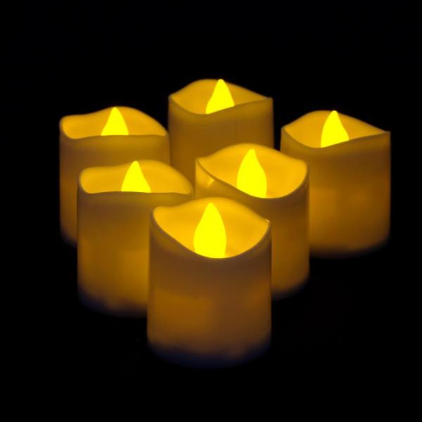 6 Pack Flameless Led Votive Candles - 4.8cm x 3.8cm