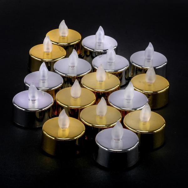 8 Pack Flameless Metallic Led Tealight Candles