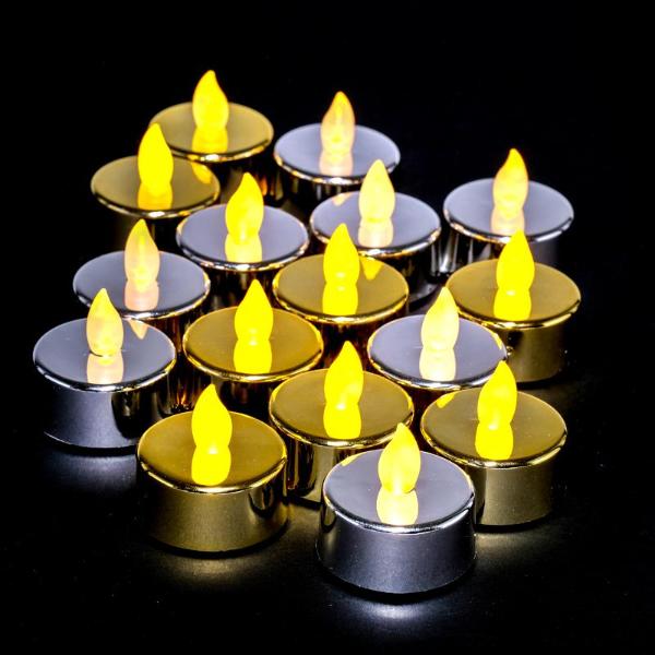 8 Pack Flameless Metallic Led Tealight Candles