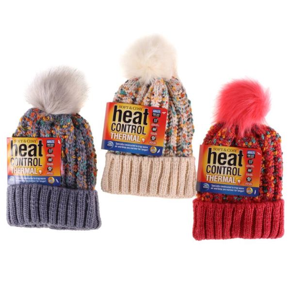 Women Soft & Cosy Heat Control Thermal Lined Multi Knit Beanie