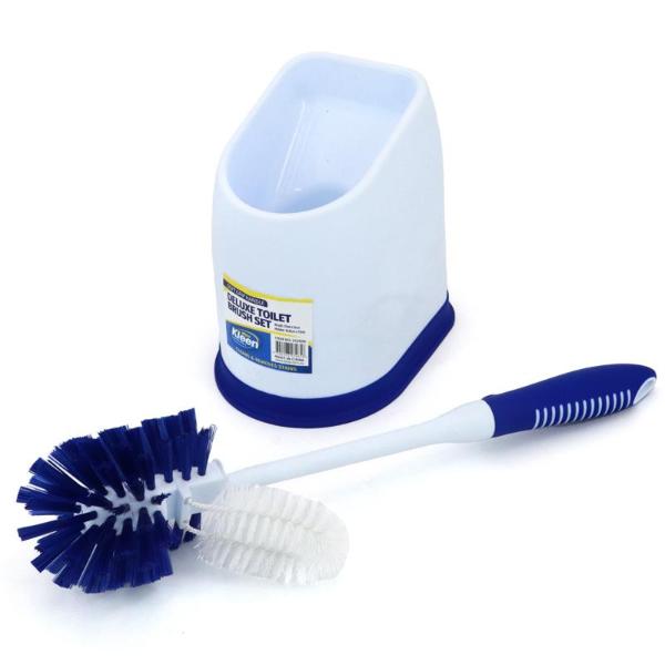 Deluxe Toilet Brush With Soft Grip Handler & Holder