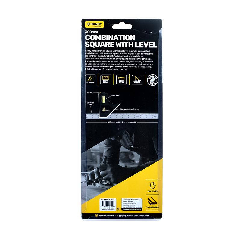 Try Square With Spirit Level - 30cm