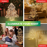 Load image into Gallery viewer, 102 Warm White Led 3D Decorative Christmas Tree - 28cm x 6cm x 40cm
