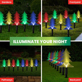 Load image into Gallery viewer, 8 Pack Multicolour Solar Light Tree Stakes - 26cm x 9cm
