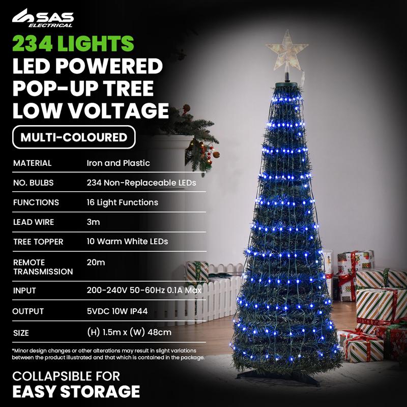 Multicolour Led Pop Up Christmas Tree - 150cm