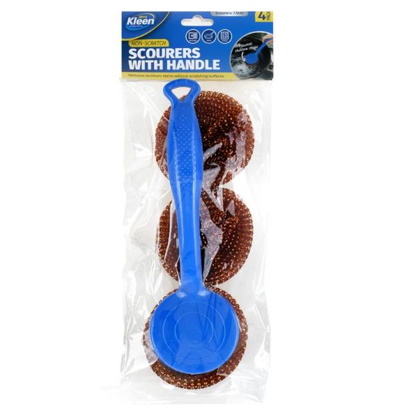 4 Pack Scourer With Handle Includes 2 Refills