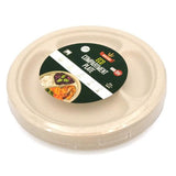Load image into Gallery viewer, 30 Pack Eco-Friendly Wheat Straw Compartment Plates - 23.5cm
