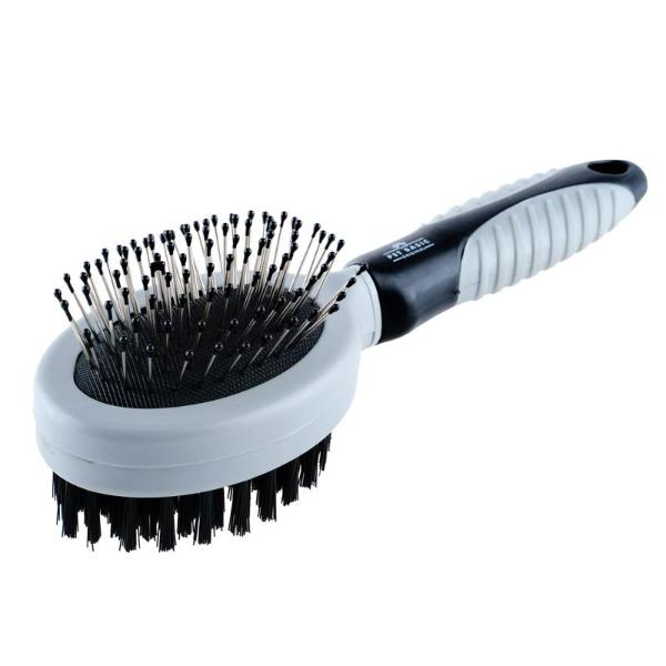 Grey Pet Grooming Pin Brush - 21cm x 6cm