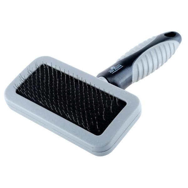 Grey Pet Grooming Slicker Brush - 18cm x 10cm