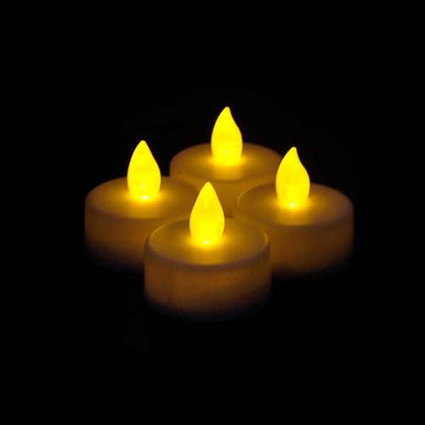 4 Pack Warm White Led Flameless Tealight Candles