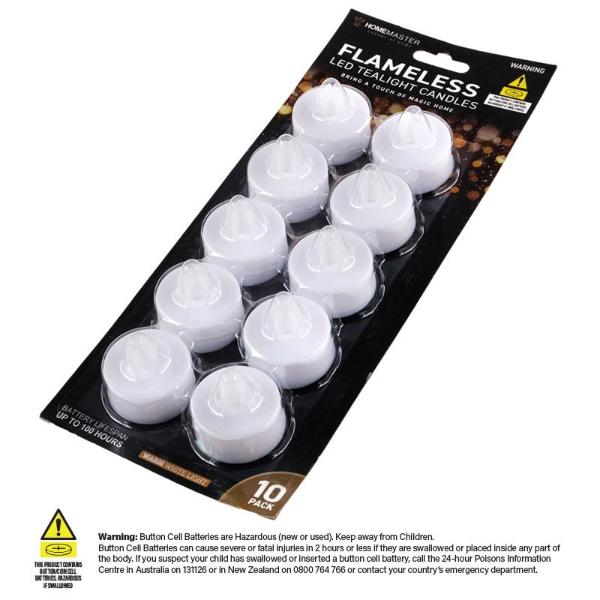 10 Pack Warm Tealight Led Flameless Candles