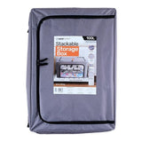 Load image into Gallery viewer, Grey Fabric Foldable 100L Storage Box With Clear Window - 60cm x 42cm x 40cm
