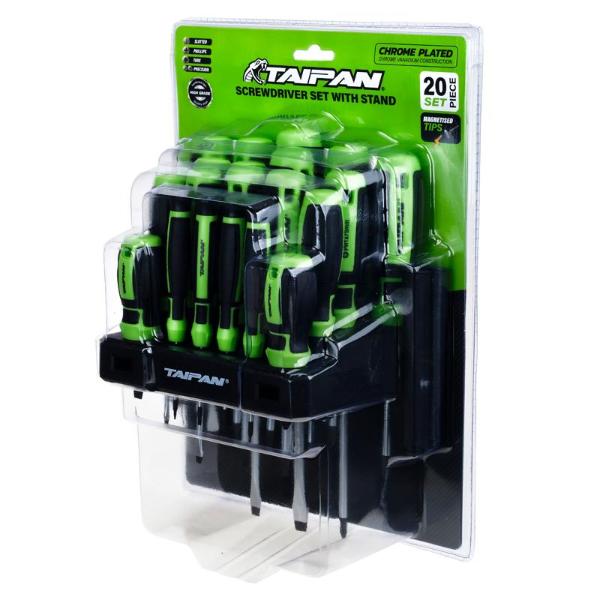 Screwdriver Set 20pcs Slotted & Phillips on Stand