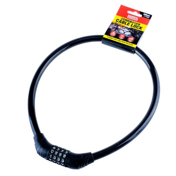 Black 4 Lock Digit Combination Cable - 1.1cm x 60cm | The Base Warehouse