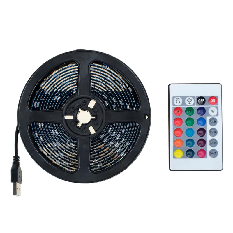 5 Feature Modes Usb Powered Led Strip Light With Remote - 300cm