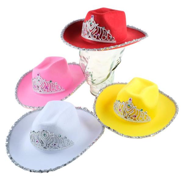 Premium Cowgirl Flocked With Tiara Craft Hat