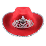 Load image into Gallery viewer, Premium Cowgirl Flocked With Tiara Craft Hat
