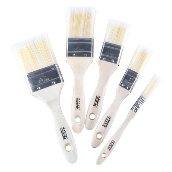 Premium Paint Brush Set 5pc Includes 12mm, 25mm, 38mm, 50mm & 63mm